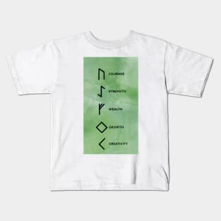 Bind Runes: Courage, Strength, Wealth, Growth, Creativity Kids T-Shirt